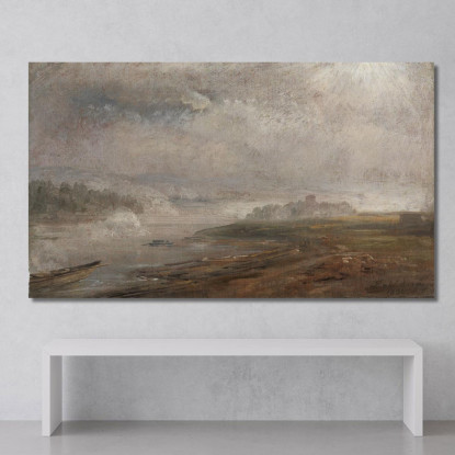 L'Elba In Una Mattina Nebbiosa Johan Christian Dahl jcd66 quadro stampato su tela