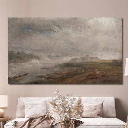 L'Elba In Una Mattina Nebbiosa Johan Christian Dahl jcd66 quadro stampato su tela