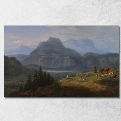 La Valle Dell'Adige Vicino A Roveredo Johan Christian Dahl jcd67 quadro stampato su tela