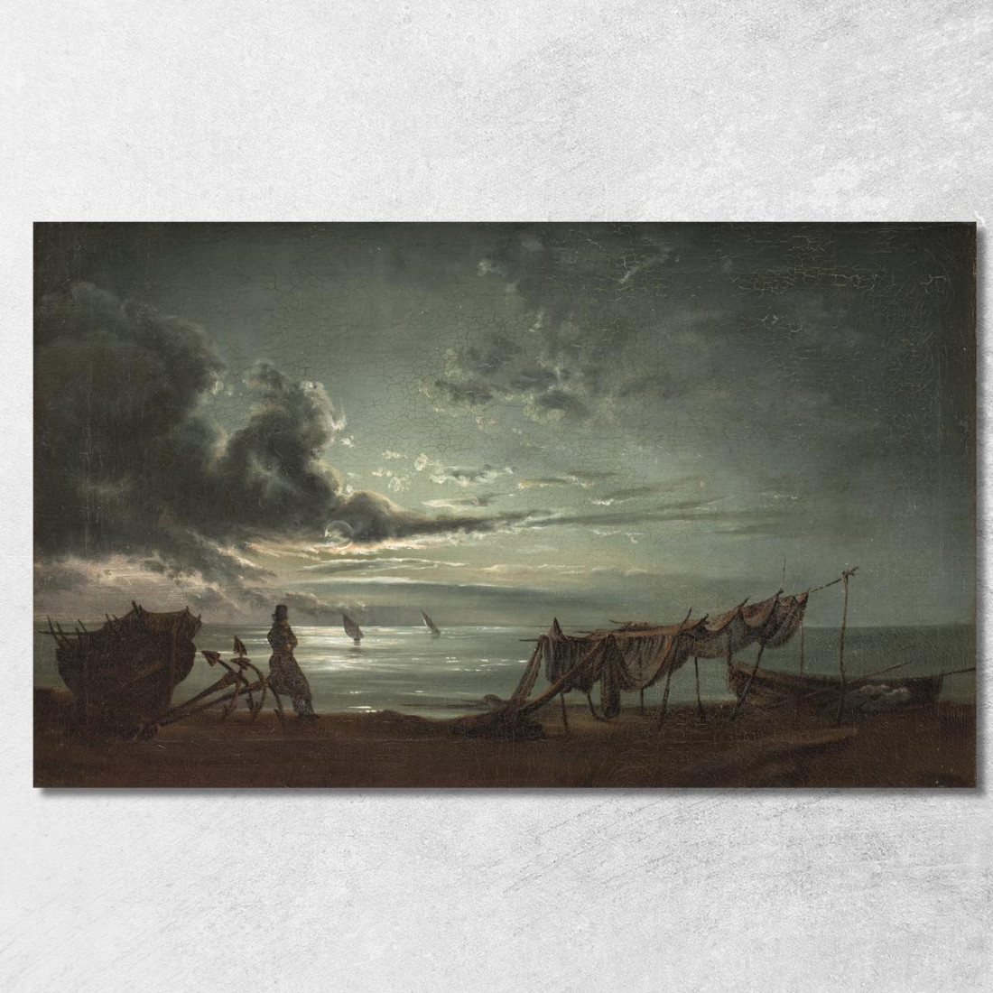 Il Golfo Di Napoli Al Chiaro Di Luna Johan Christian Dahl jcd68 quadro stampato su tela