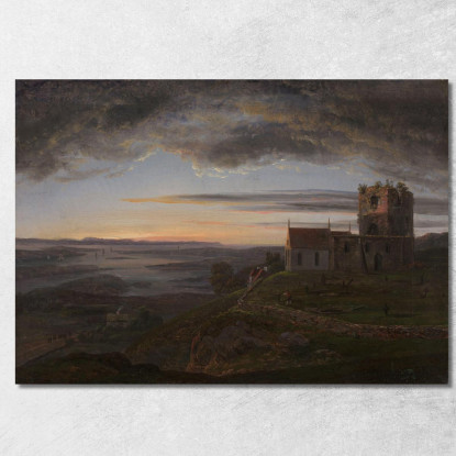 La Chiesa In Rovina Ad Avaldsnes A Karmoy Johan Christian Dahl jcd69 quadro stampato su tela