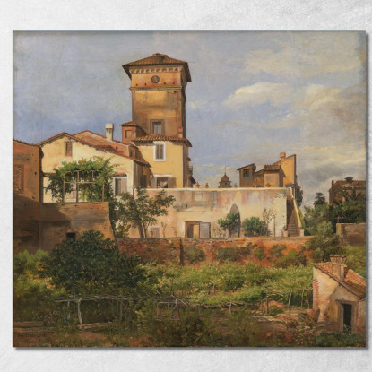 Villa Malta A Roma Johan Christian Dahl jcd71 quadro stampato su tela