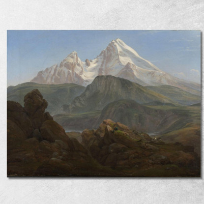 Il Watzmann Johan Christian Dahl jcd72 quadro stampato su tela