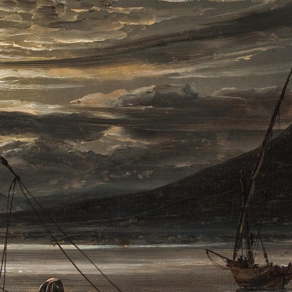 Eruzione Del Vesuvio Al Chiaro Di Luna Johan Christian Dahl jcd76 quadro stampato su tela