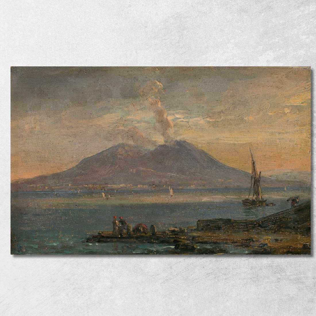 Il Vesuvio Visto Da Posillipo Johan Christian Dahl jcd77 quadro stampato su tela