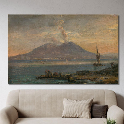 Il Vesuvio Visto Da Posillipo Johan Christian Dahl jcd77 quadro stampato su tela