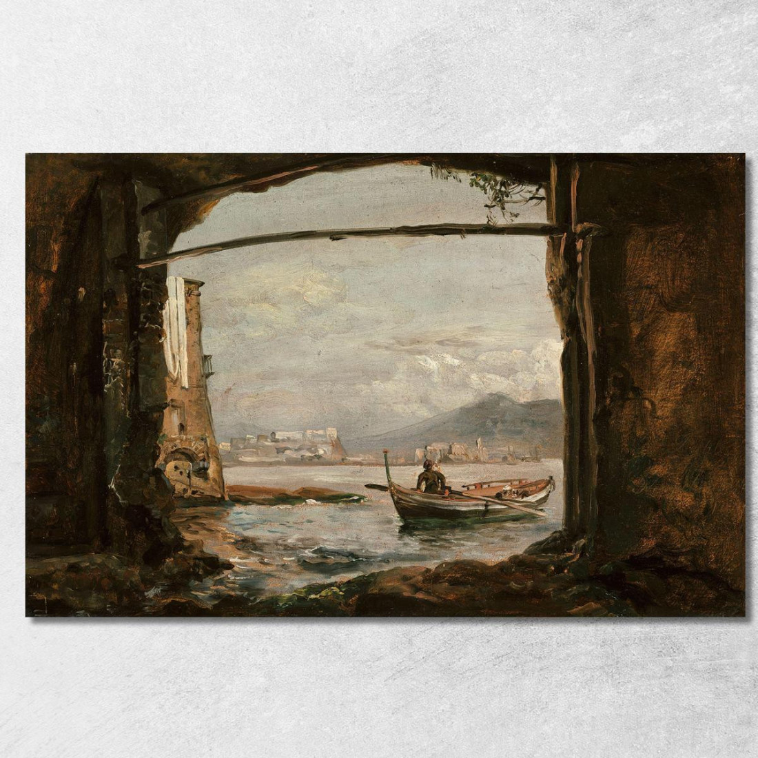 Veduta Da Una Grotta Vicino A Posillipo Johan Christian Dahl jcd79 quadro stampato su tela