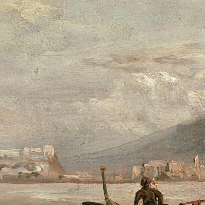 Veduta Da Una Grotta Vicino A Posillipo Johan Christian Dahl jcd79 quadro stampato su tela