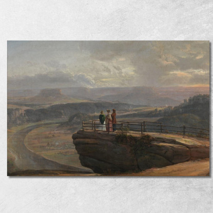 Veduta Da Bastei Johan Christian Dahl jcd80 quadro stampato su tela