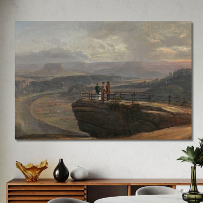 Veduta Da Bastei Johan Christian Dahl jcd80 quadro stampato su tela