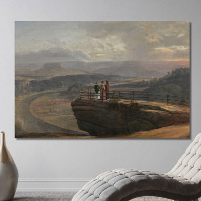 Veduta Da Bastei Johan Christian Dahl jcd80 quadro stampato su tela