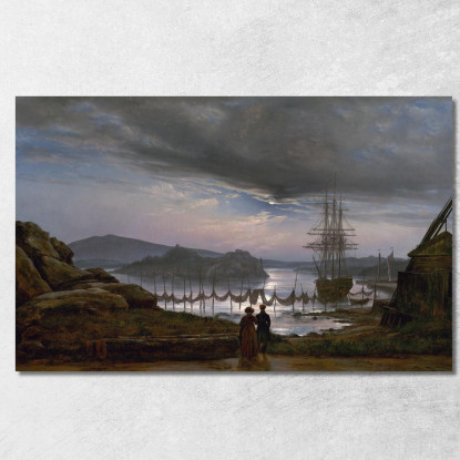 Veduta Da Vaekero Vicino A Christiania Johan Christian Dahl jcd84 quadro stampato su tela