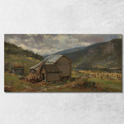 Veduta Di Hjelle In Valdres 2 Johan Christian Dahl jcd87 quadro stampato su tela