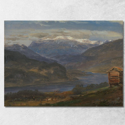 Veduta Di Hjelle In Valdres Johan Christian Dahl jcd88 quadro stampato su tela