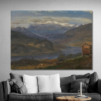 Veduta Di Hjelle In Valdres Johan Christian Dahl jcd88 quadro stampato su tela