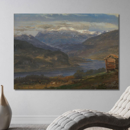 Veduta Di Hjelle In Valdres Johan Christian Dahl jcd88 quadro stampato su tela