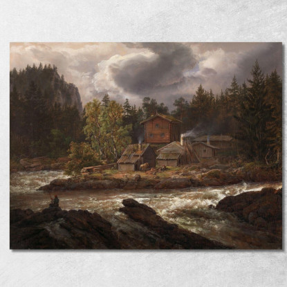 Veduta Di Honefossen Johan Christian Dahl jcd89 quadro stampato su tela