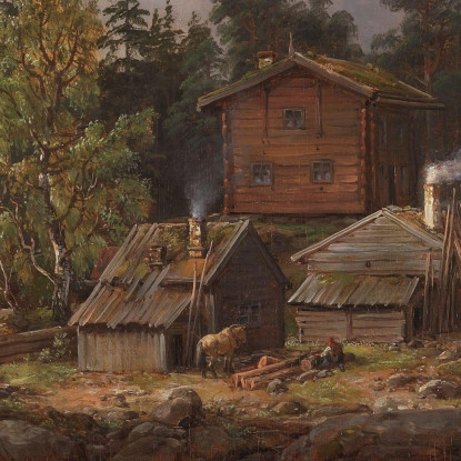 Veduta Di Honefossen Johan Christian Dahl jcd89 quadro stampato su tela