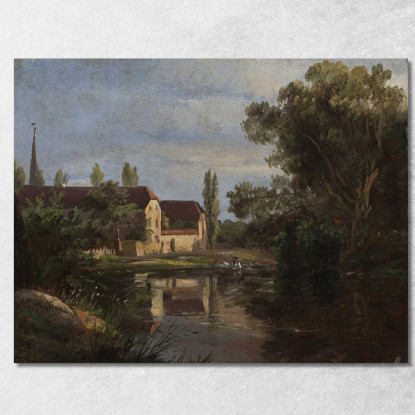 Veduta Di Plauen Sul Fiume Weisseritz Johan Christian Dahl jcd91 quadro stampato su tela