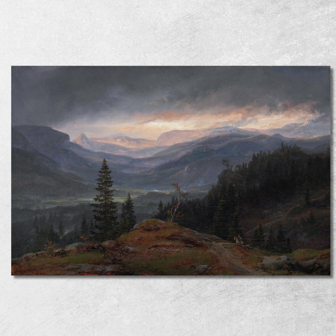 Veduta Su Hallingdal Johan Christian Dahl jcd94 quadro stampato su tela