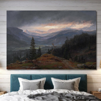 Veduta Su Hallingdal Johan Christian Dahl jcd94 quadro stampato su tela