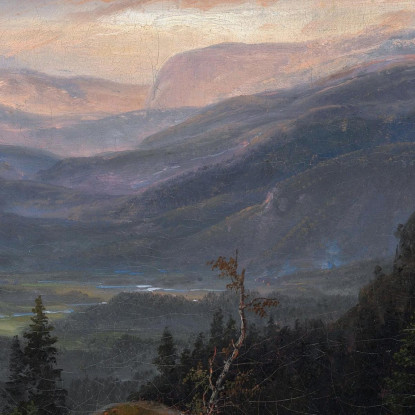 Veduta Su Hallingdal Johan Christian Dahl jcd94 quadro stampato su tela