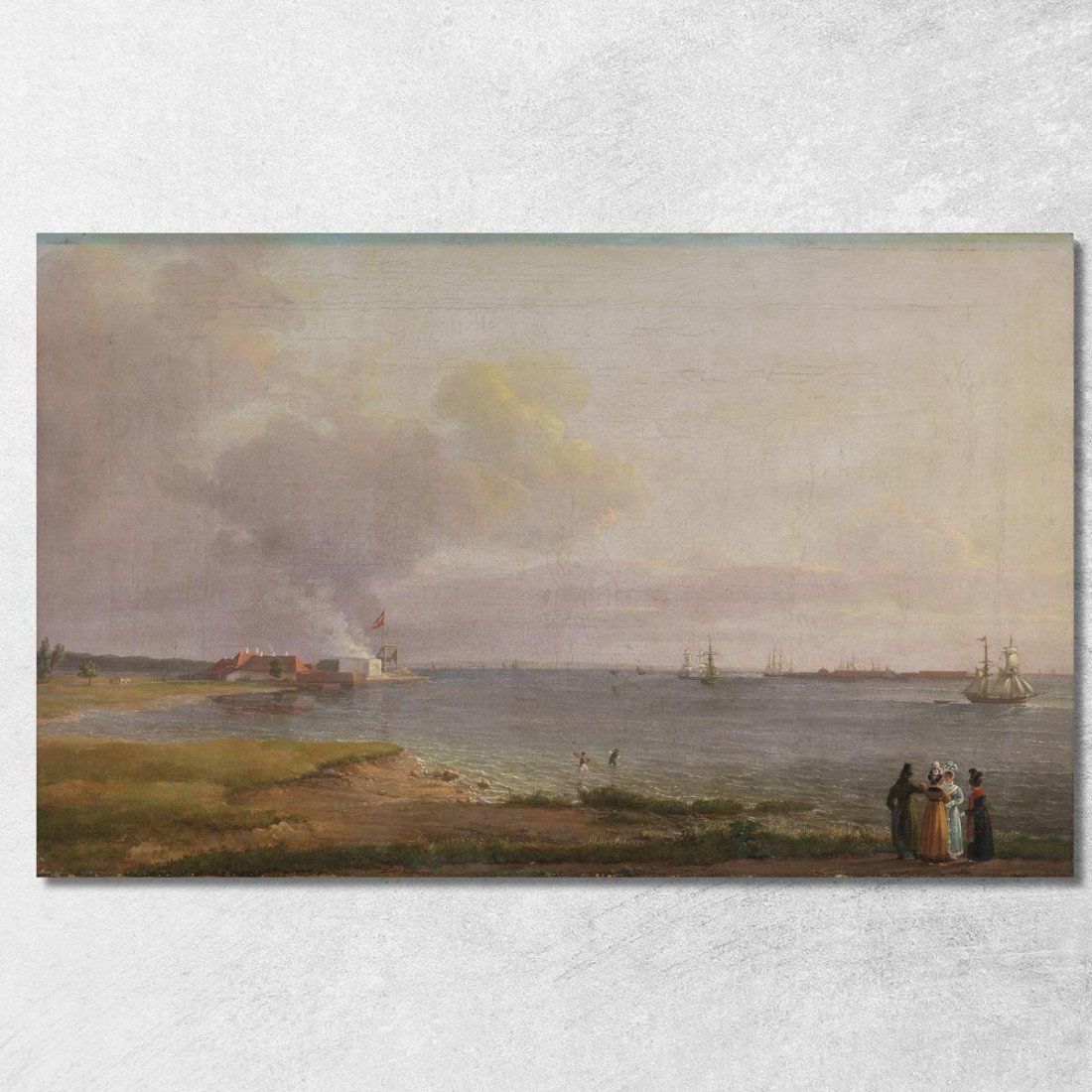 Veduta Su Øresund Vicino Alle Cave Di Calce Johan Christian Dahl jcd96 quadro stampato su tela