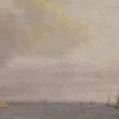 Veduta Su Øresund Vicino Alle Cave Di Calce Johan Christian Dahl jcd96 quadro stampato su tela