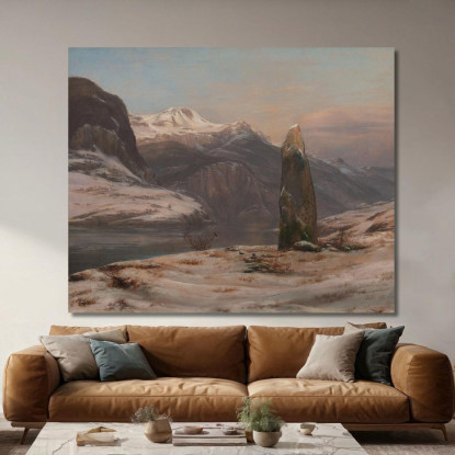 Inverno Al Sognefjord Johan Christian Dahl jcd97 quadro stampato su tela