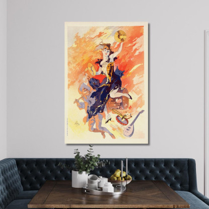 La Musica Jules Chéret jch55 quadro stampato su tela