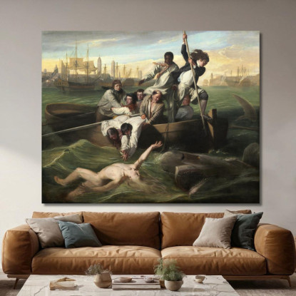 Watson E Lo Squalo John Singleton Copley jsg67 quadro stampato su tela
