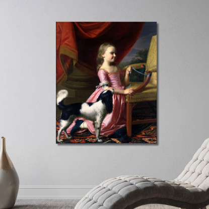 Giovane Donna Con Un Uccello E Un Cane John Singleton Copley jsg68 quadro stampato su tela