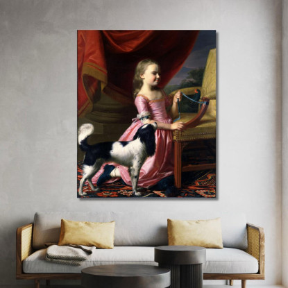 Giovane Donna Con Un Uccello E Un Cane John Singleton Copley jsg68 quadro stampato su tela
