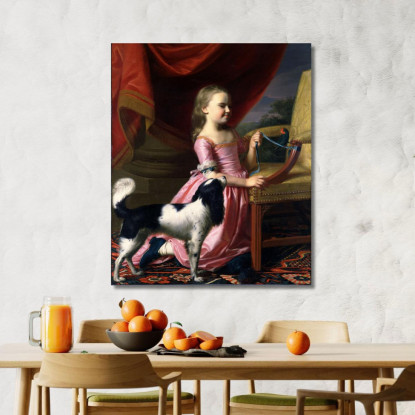 Giovane Donna Con Un Uccello E Un Cane John Singleton Copley jsg68 quadro stampato su tela