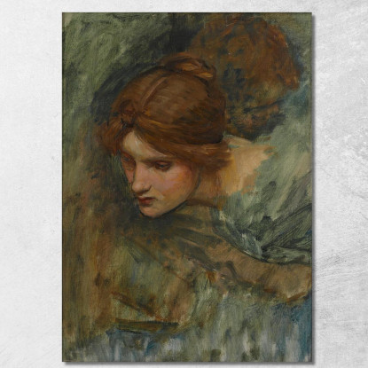 Studio Per La Testa Di Venere In 'Il Risveglio Di Adone' John William Waterhouse jww30 quadro stampato su tela