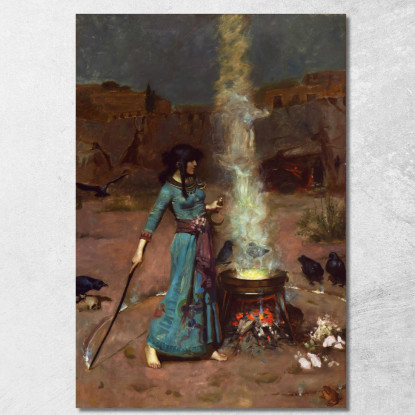 Il Cerchio Magico John William Waterhouse jww34 quadro stampato su tela