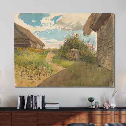 Paesaggio Tra I Fienili Ladislav Mednyánszky lmd36 quadro stampato su tela