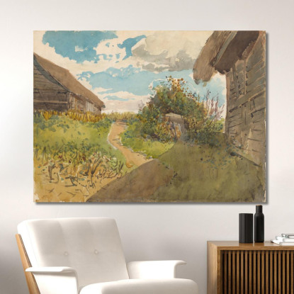 Paesaggio Tra I Fienili Ladislav Mednyánszky lmd36 quadro stampato su tela