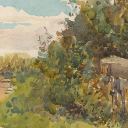 Paesaggio Tra I Fienili Ladislav Mednyánszky lmd36 quadro stampato su tela