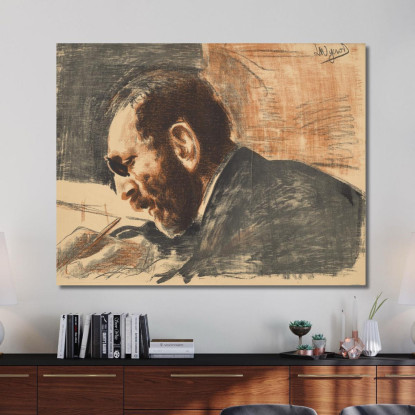 Feliks Jasieński Leon Wyczółkowski lwy12 quadro stampato su tela