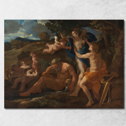 Apollo E Dafne Nicolas Poussin nps5 quadro stampato su tela