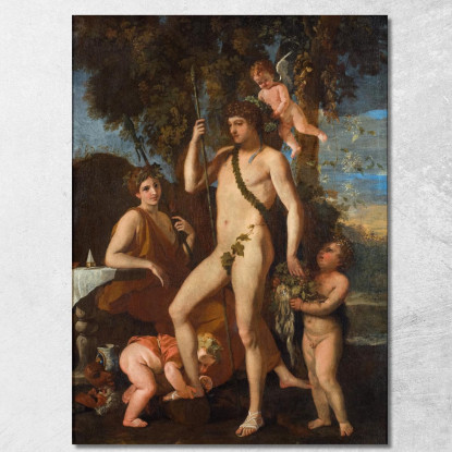 Bacco-Apollo Nicolas Poussin nps6 quadro stampato su tela