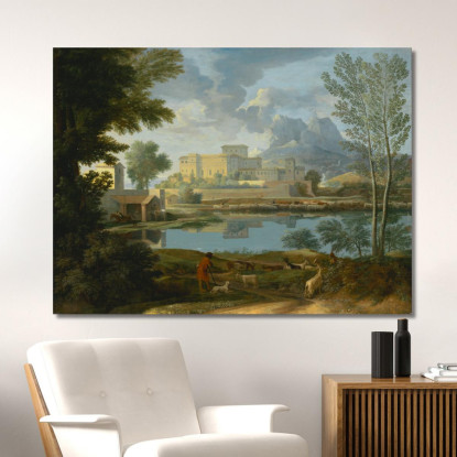 Paesaggio Con Calma Nicolas Poussin nps12 quadro stampato su tela