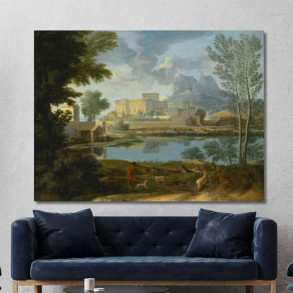 Paesaggio Con Calma Nicolas Poussin nps12 quadro stampato su tela