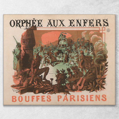 Orfeo All'Inferno Bouffes Parisiens Jules Chéret jch83 quadro stampato su tela