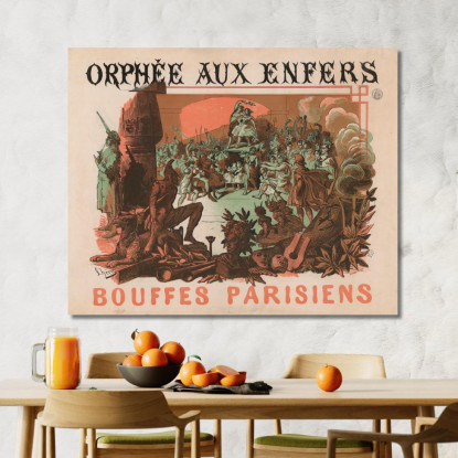 Orfeo All'Inferno Bouffes Parisiens Jules Chéret jch83 quadro stampato su tela
