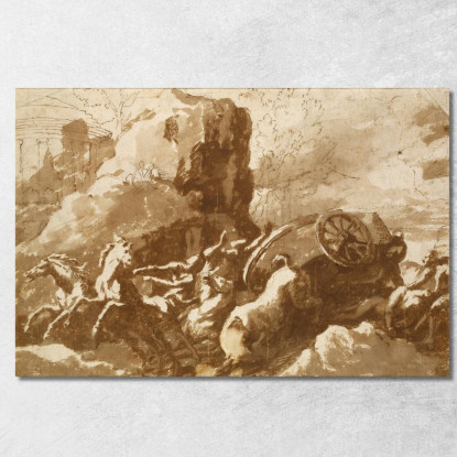 La Morte Di Ippolito Nicolas Poussin nps36 quadro stampato su tela