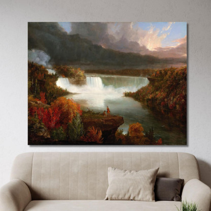 Veduta Distante Delle Cascate Del Niagara Thomas Cole tcl11 quadro stampato su tela