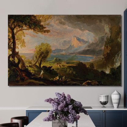 Il Corso Dell'Impero: Lo Stato Selvaggio Thomas Cole tcl33 quadro stampato su tela