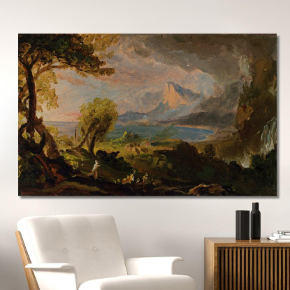 Il Corso Dell'Impero: Lo Stato Selvaggio Thomas Cole tcl33 quadro stampato su tela